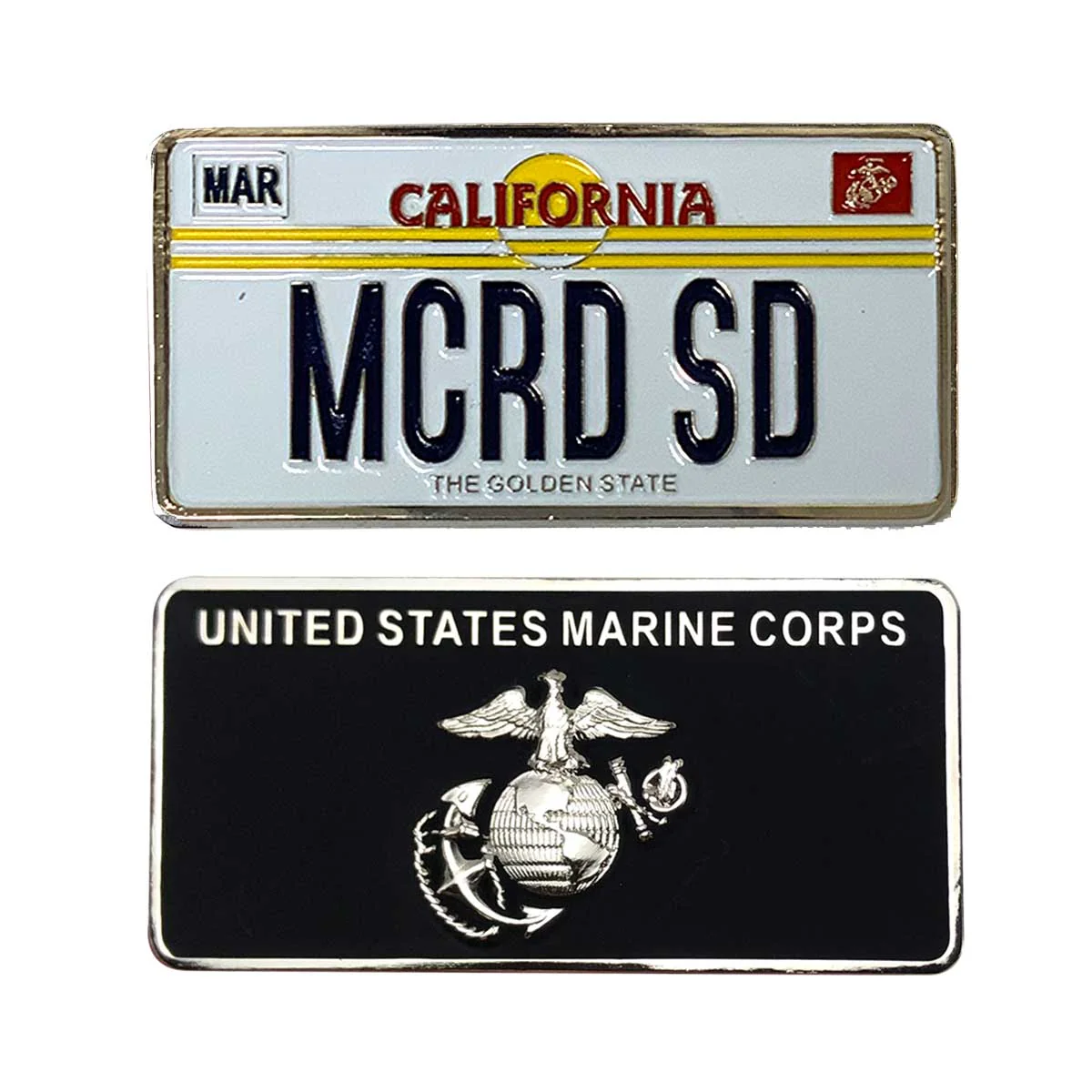 Marine Corps Coin: 1.25" License Plate MCRD San Diego