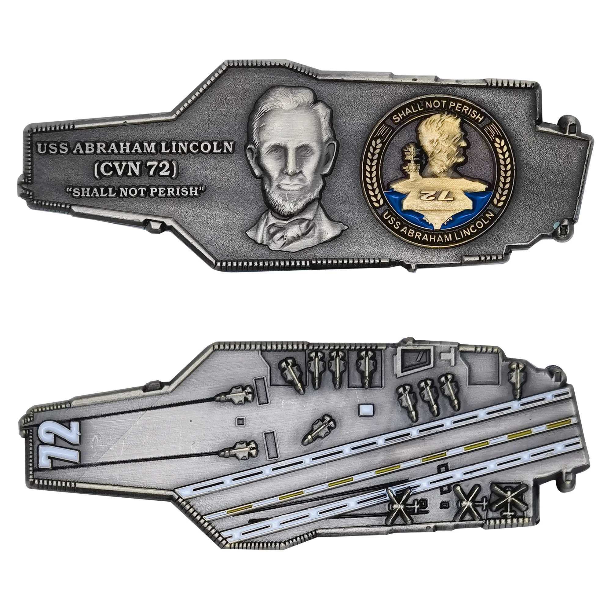 Coin: 3" USS Abraham Lincoln CVN-72 - Carrier Shape