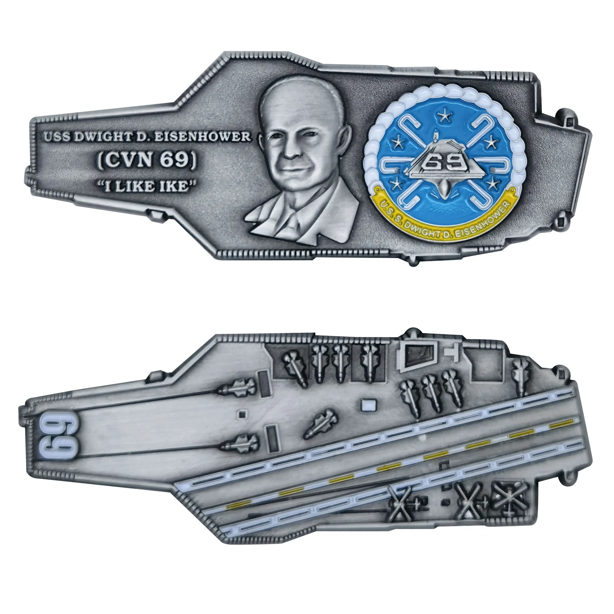 Coin: 3" USS Dwight D. Eisenhower CVN-69 - Carrier Shape