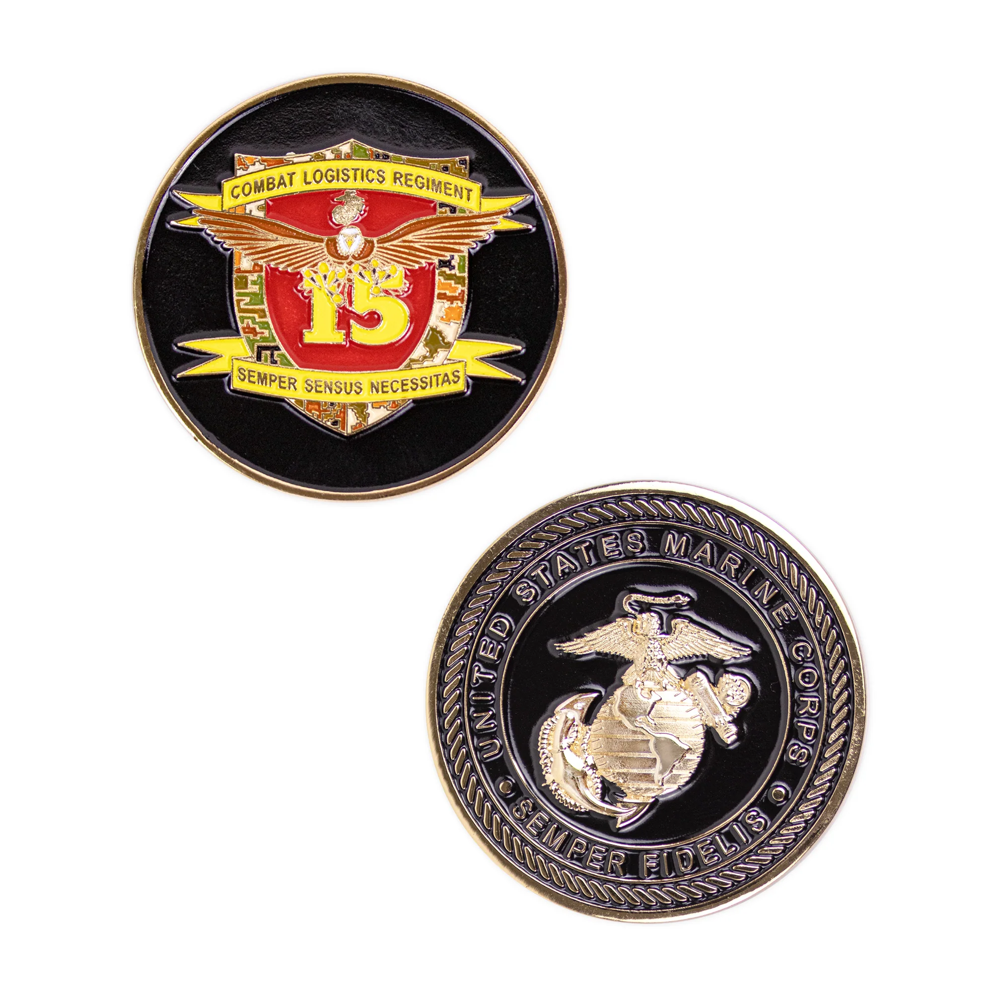 Marine Corps Coin: 1 3/4" Marine Corps 15th Combat Logistic Regiment