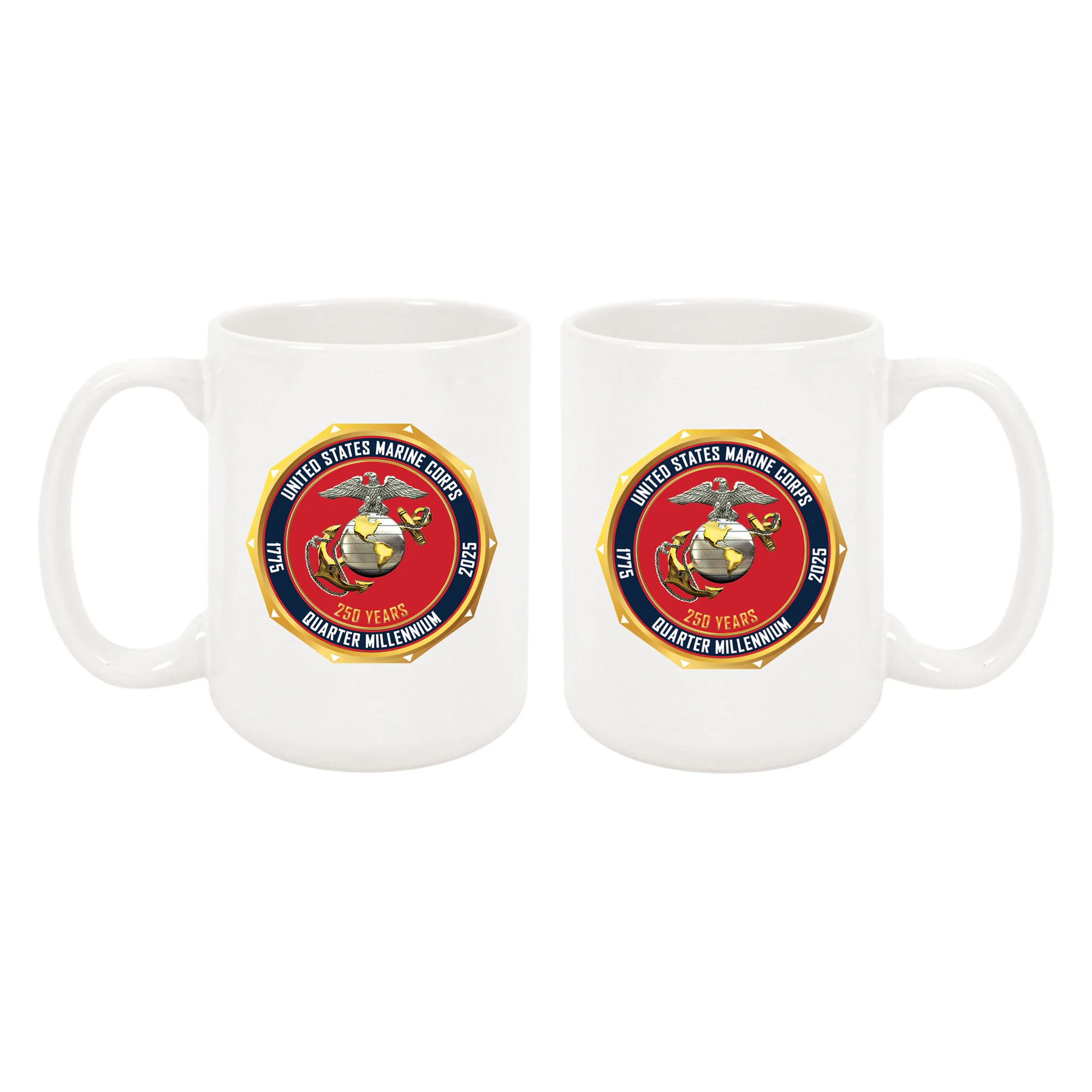 Marine Corps 250th: 15oz Mug White Ceramic