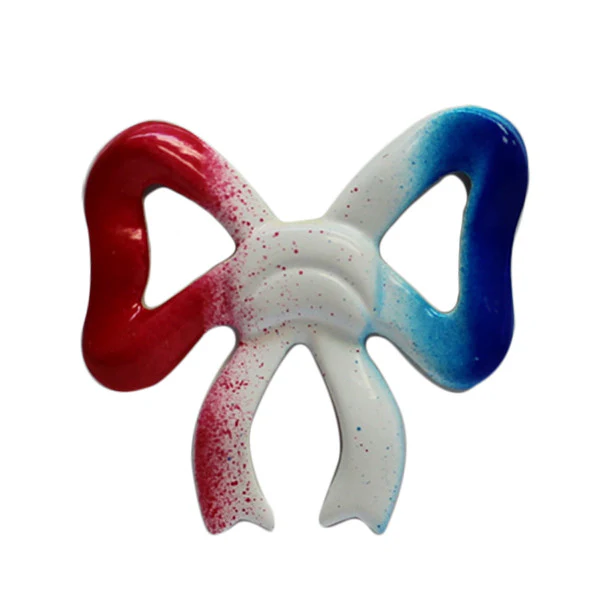 Lapel Pin: Small Bow in Red White and Blue