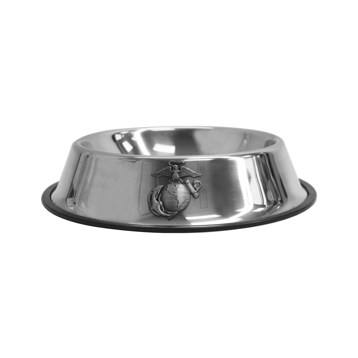 USMC Dog Bowl Small with Metal Eagle Globe and Anchor
