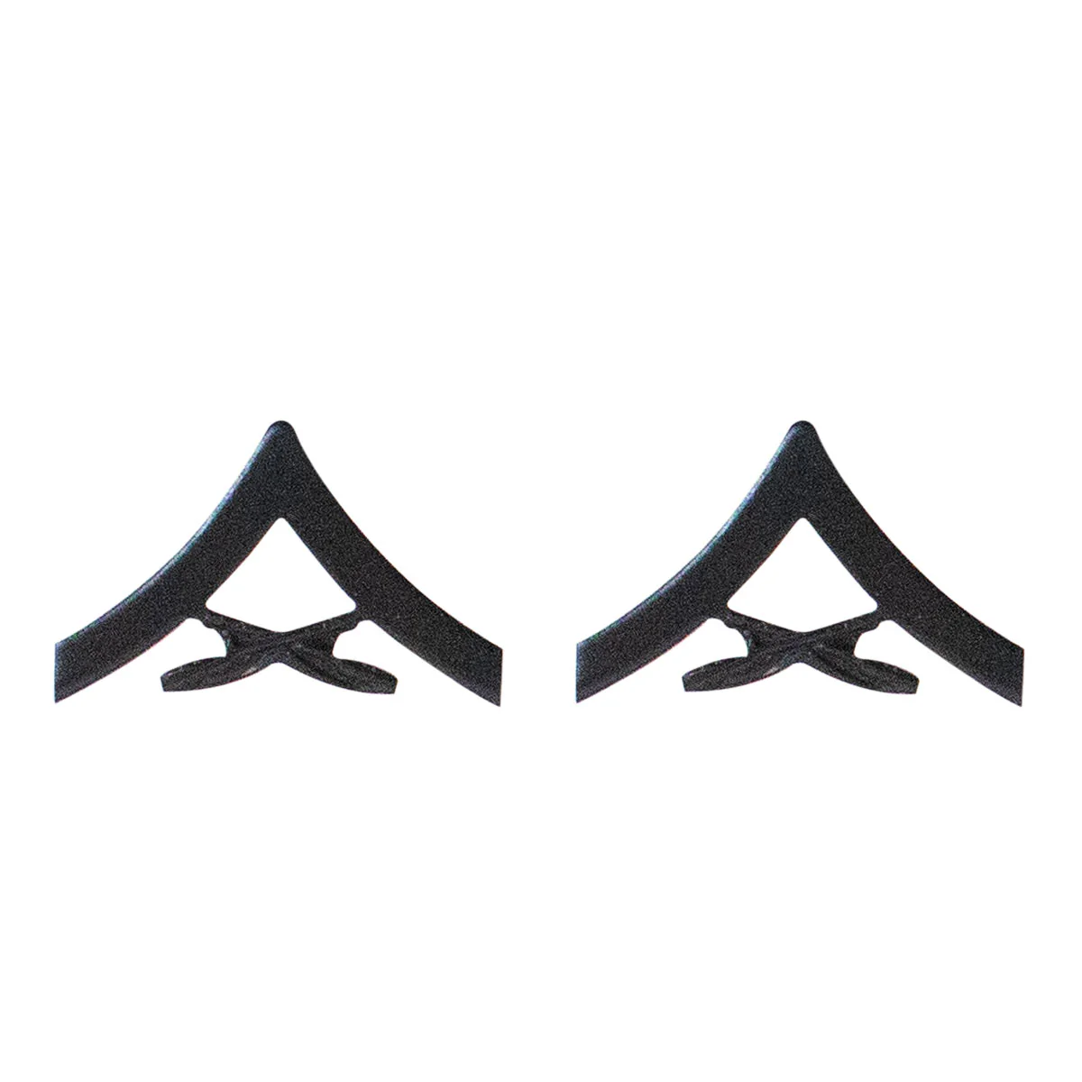 Marine Corps Chevron: Lance Corporal - black metal, solid brass
