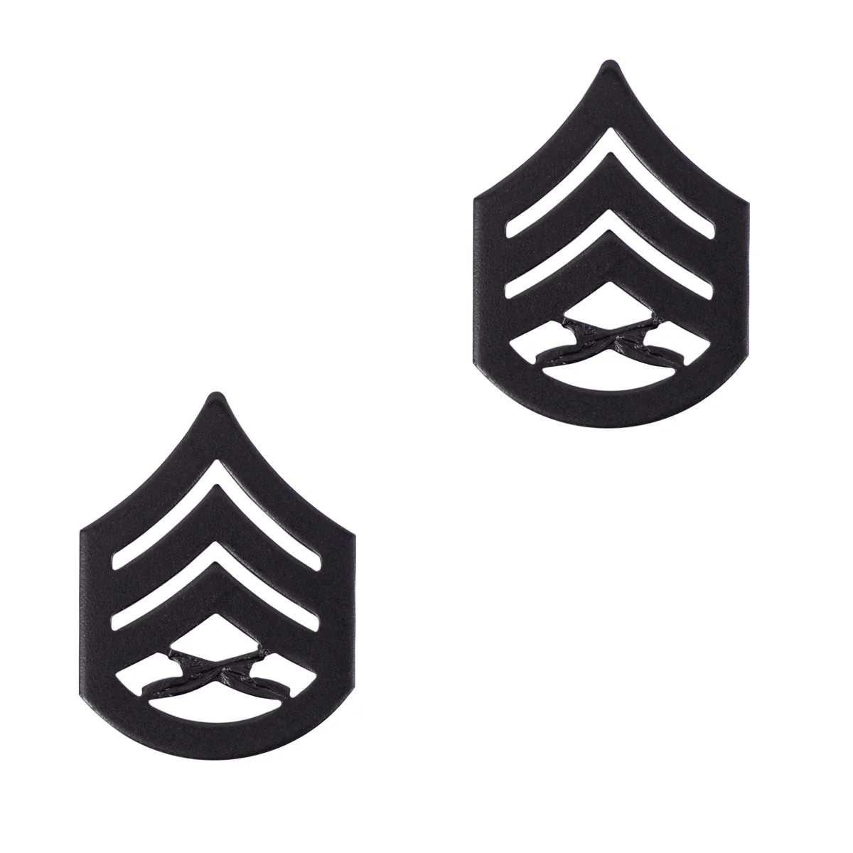Marine Corps Chevron: Staff Sergeant - black metal, solid brass