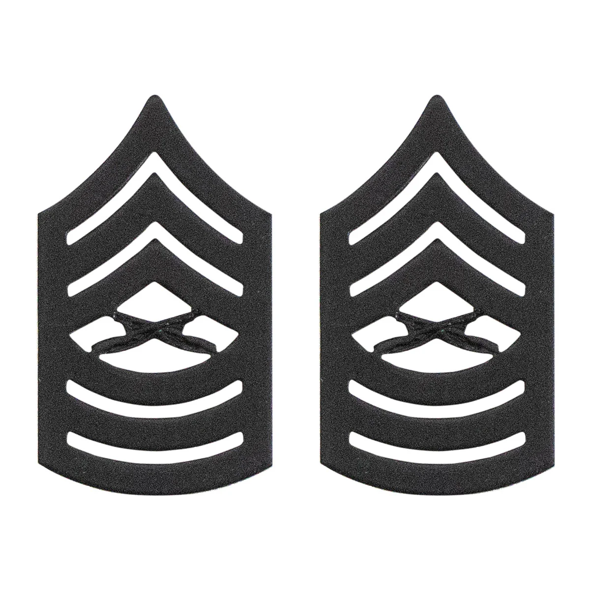 Marine Corps Chevron: Master Sergeant - black metal, solid brass