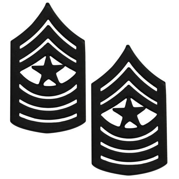 Marine Corps Chevron: Sergeant Major - black metal, solid brass