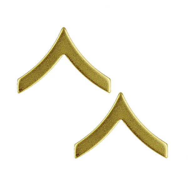 Marine Corps Chevron: Private First Class - satin gold
