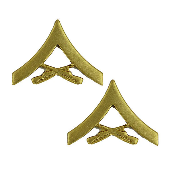 Marine Corps Chevron: Lance Corporal - satin gold