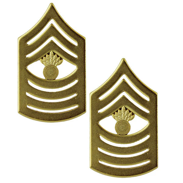 Marine Corps Chevron: Master Gunnery Sergeant - satin gold
