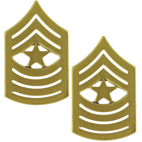 Marine Corps Chevron: Sergeant Major - satin gold
