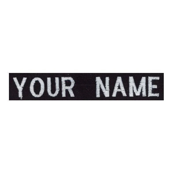 Navy Name Tape: Embroidered on Black for Black Jacket