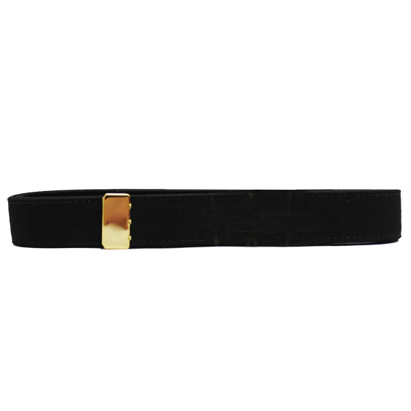 Navy Belt: Black Poly-Wool with 24K Gold Tip - female