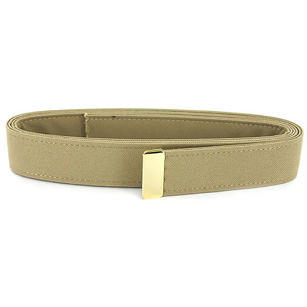 Navy Belt: Khaki Poly-Wool with 24K Gold Tip - female